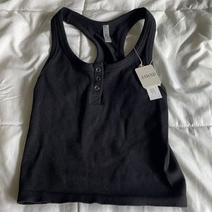 NEVER BEFORE WORN BLACK BUTTON TOP